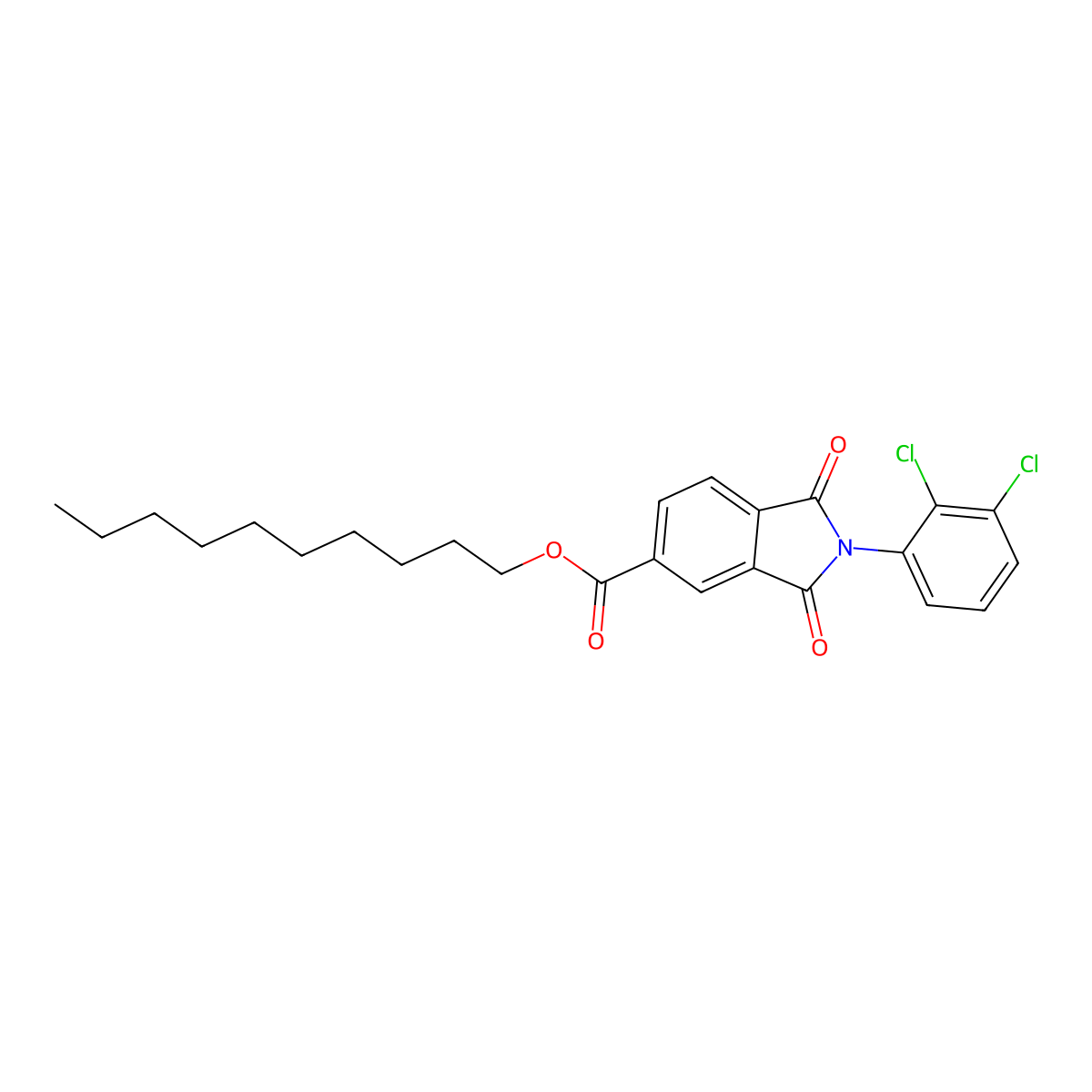 Decyl 2-(2,3-dichlorophenyl)-1,3-dioxoisoindoline-5-carboxylate molecular structure, CAS 351994-28-0