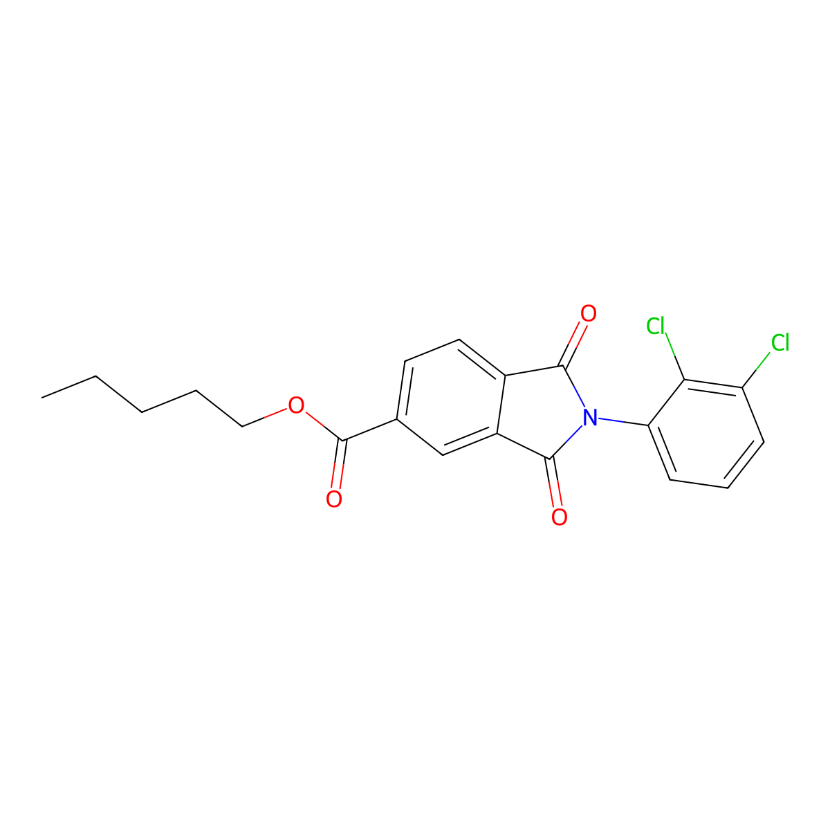 Pentyl 2-(2,3-dichlorophenyl)-1,3-dioxo-5-isoindolinecarboxylate molecular structure, CAS 351994-37-1