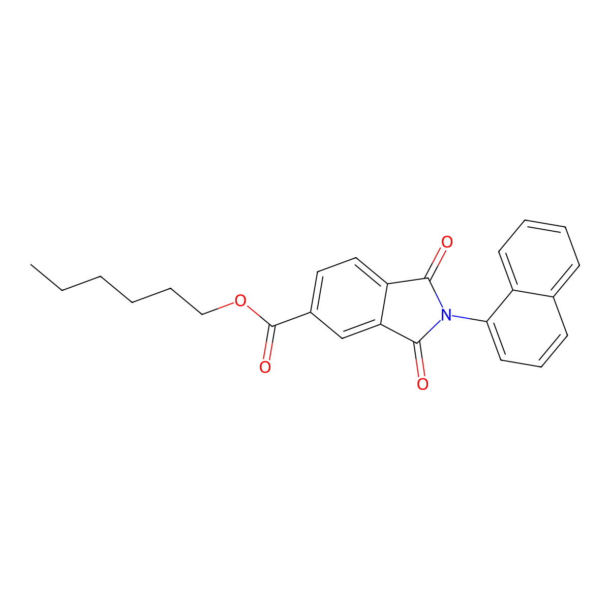 Hexyl 2-(1-naphthyl)-1,3-dioxoisoindoline-5-carboxylate molecular structure, CAS 351994-48-4