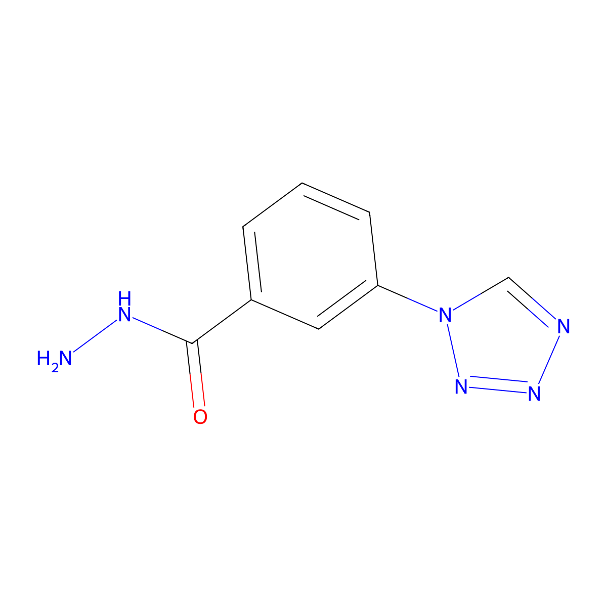 3-(1H-tetrazol-1-yl)benzohydrazide molecular structure, CAS 351994-81-5
