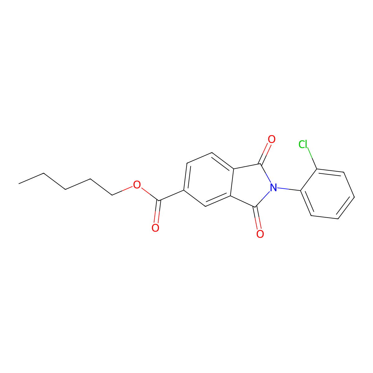 pentyl 2-(2-chlorophenyl)-1,3-dioxo-2,3-dihydro-1H-isoindole-5-carboxylate molecular structure, CAS 351994-82-6