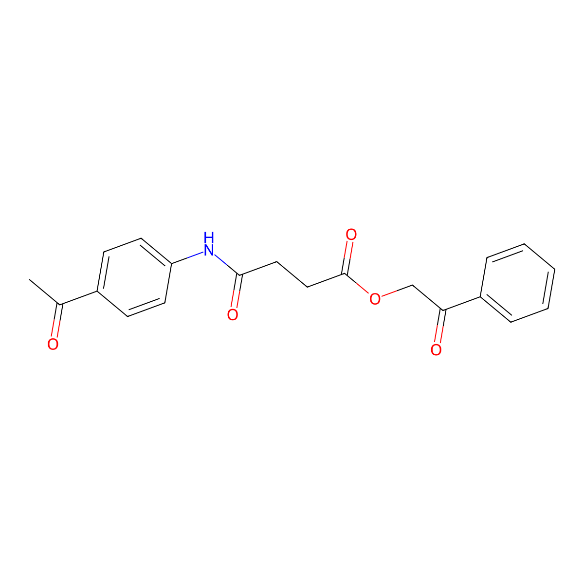 2-oxo-2-phenylethyl 3-[N-(4-acetylphenyl)carbamoyl]propanoate molecular structure, CAS 351994-97-3