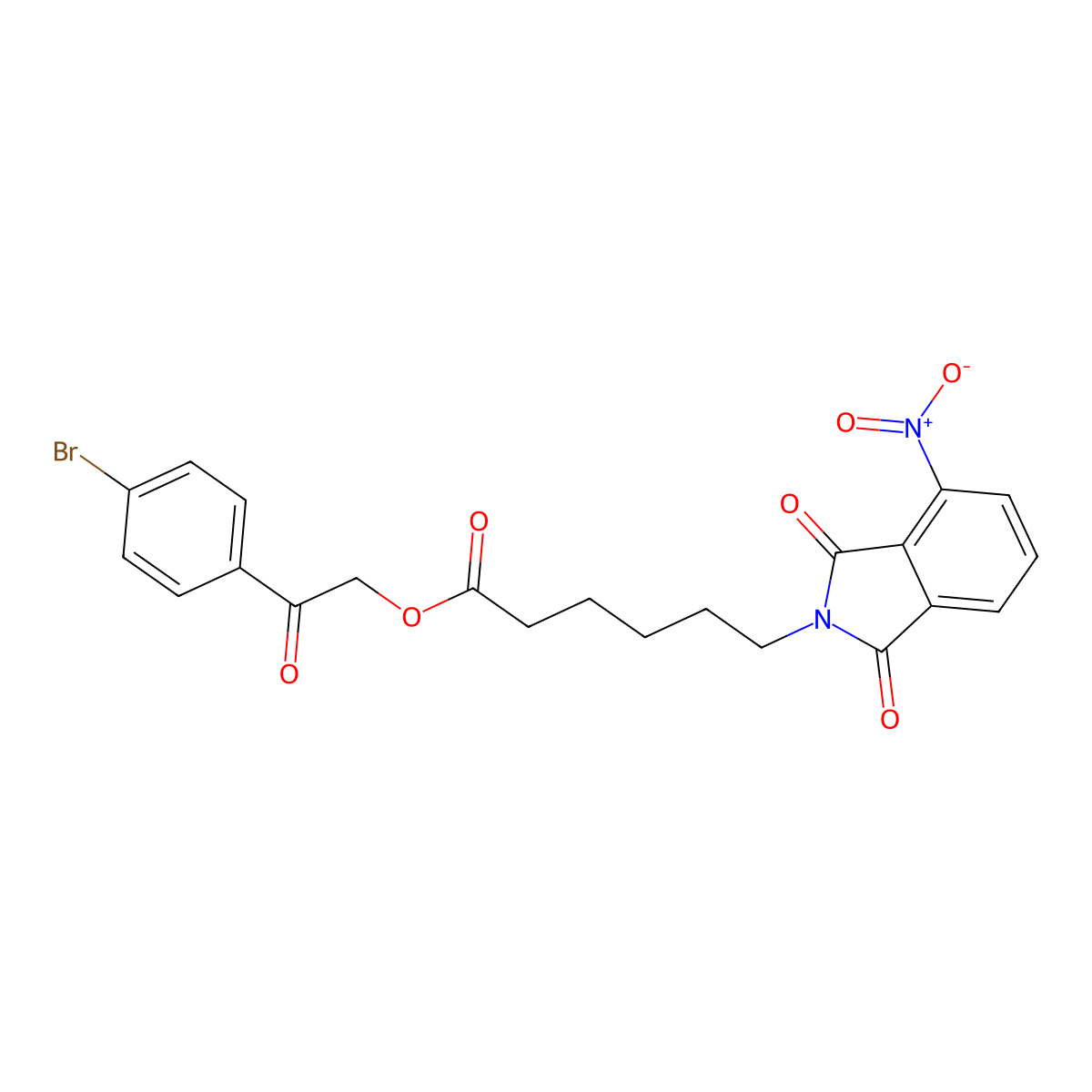 2-(4-bromophenyl)-2-oxoethyl 6-{4-nitro-1,3-dioxo-1,3-dihydro-2H-isoindol-2-yl}hexanoate molecular structure, CAS 351995-27-2