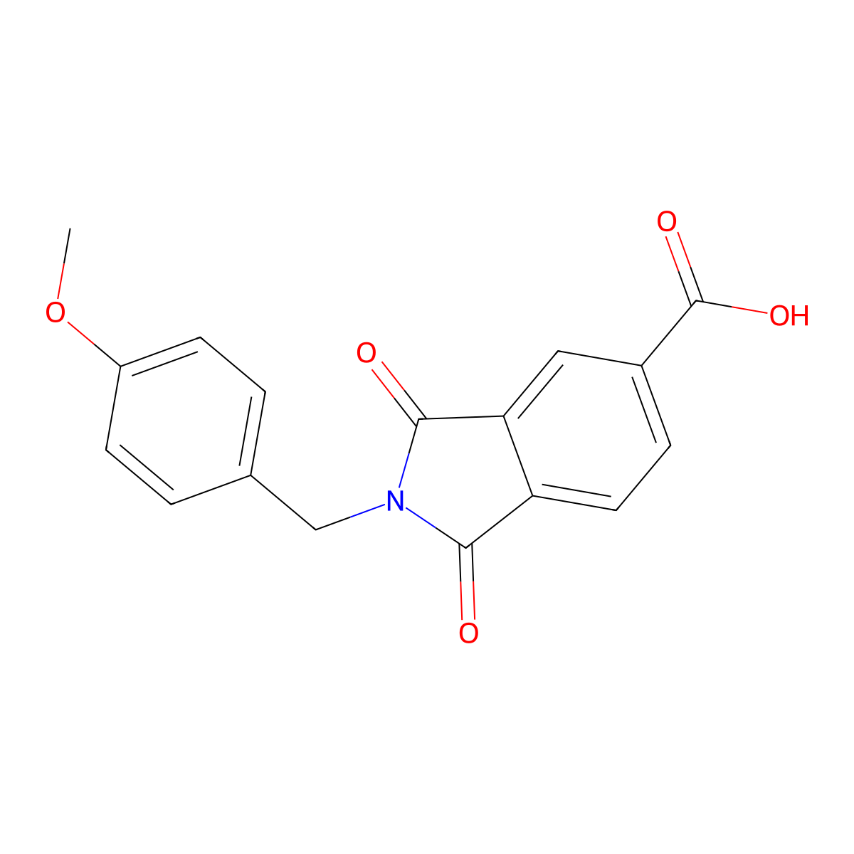 2-(4-Methoxybenzyl)-1,3-dioxoisoindoline-5-carboxylic acid molecular structure, CAS 351996-94-6