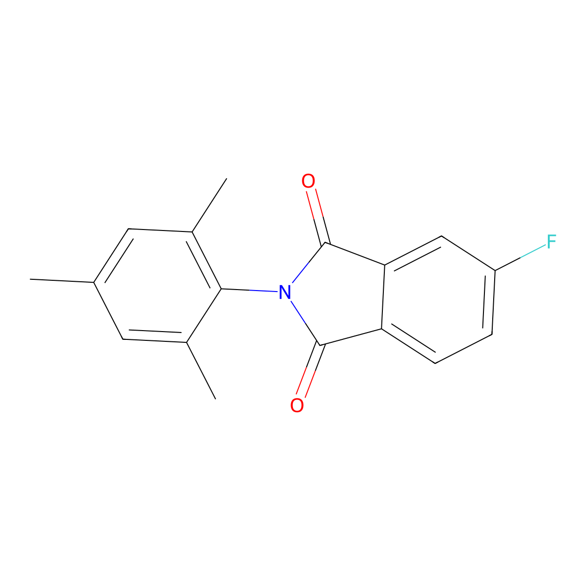 5-Fluoro-2-(2,4,6-trimethylphenyl)-1H-isoindole-1,3(2H)-dione molecular structure, CAS 351996-95-7
