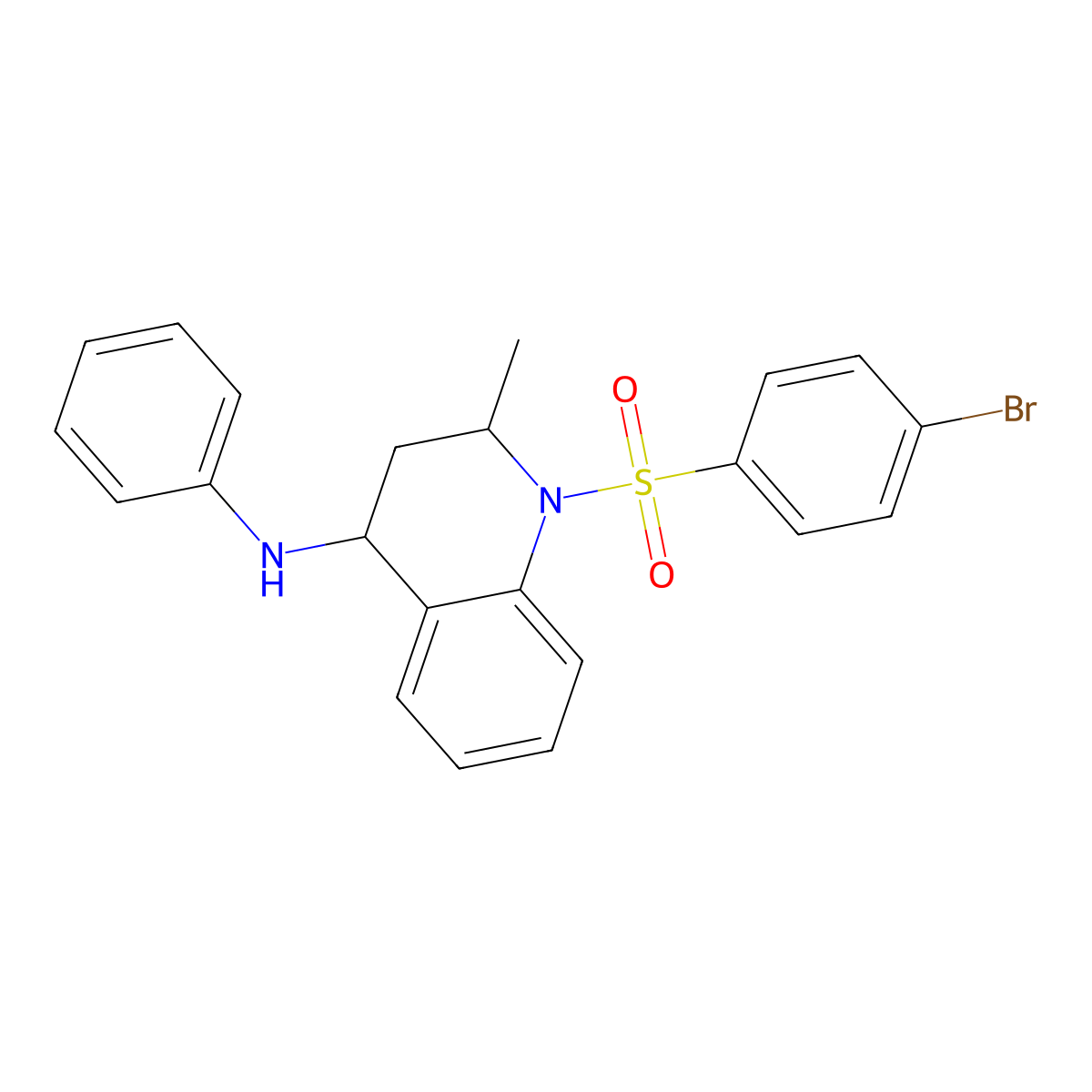 1-[(4-bromophenyl)sulfonyl]-2-methyl-N-phenyl-1,2,3,4-tetrahydroquinolin-4-amine molecular structure, CAS 351997-27-8