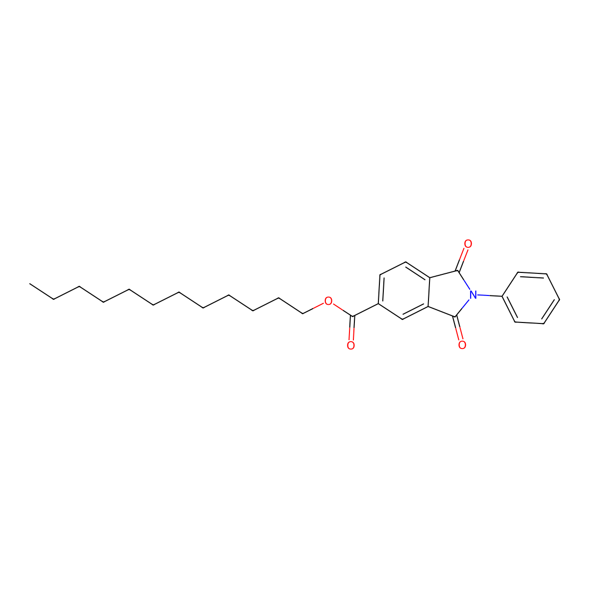 Dodecyl 1,3-dioxo-2-phenylisoindoline-5-carboxylate molecular structure, CAS 351998-21-5