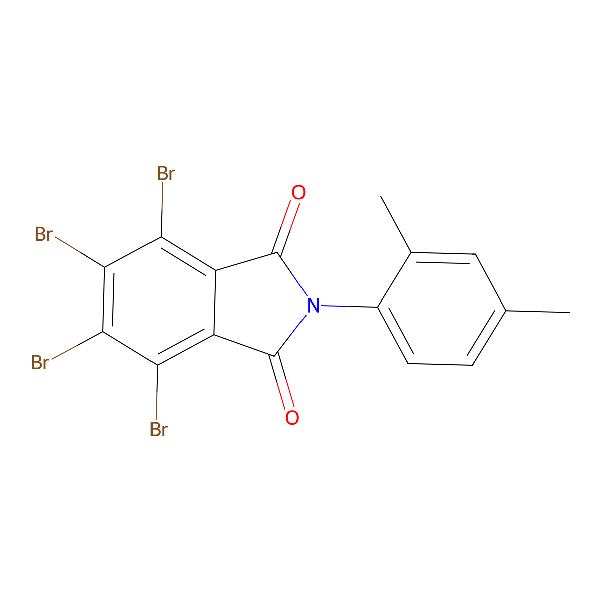 4,5,6,7-tetrabromo-2-(2,4-dimethylphenyl)-1H-isoindole-1,3(2H)-dione molecular structure, CAS 351998-34-0