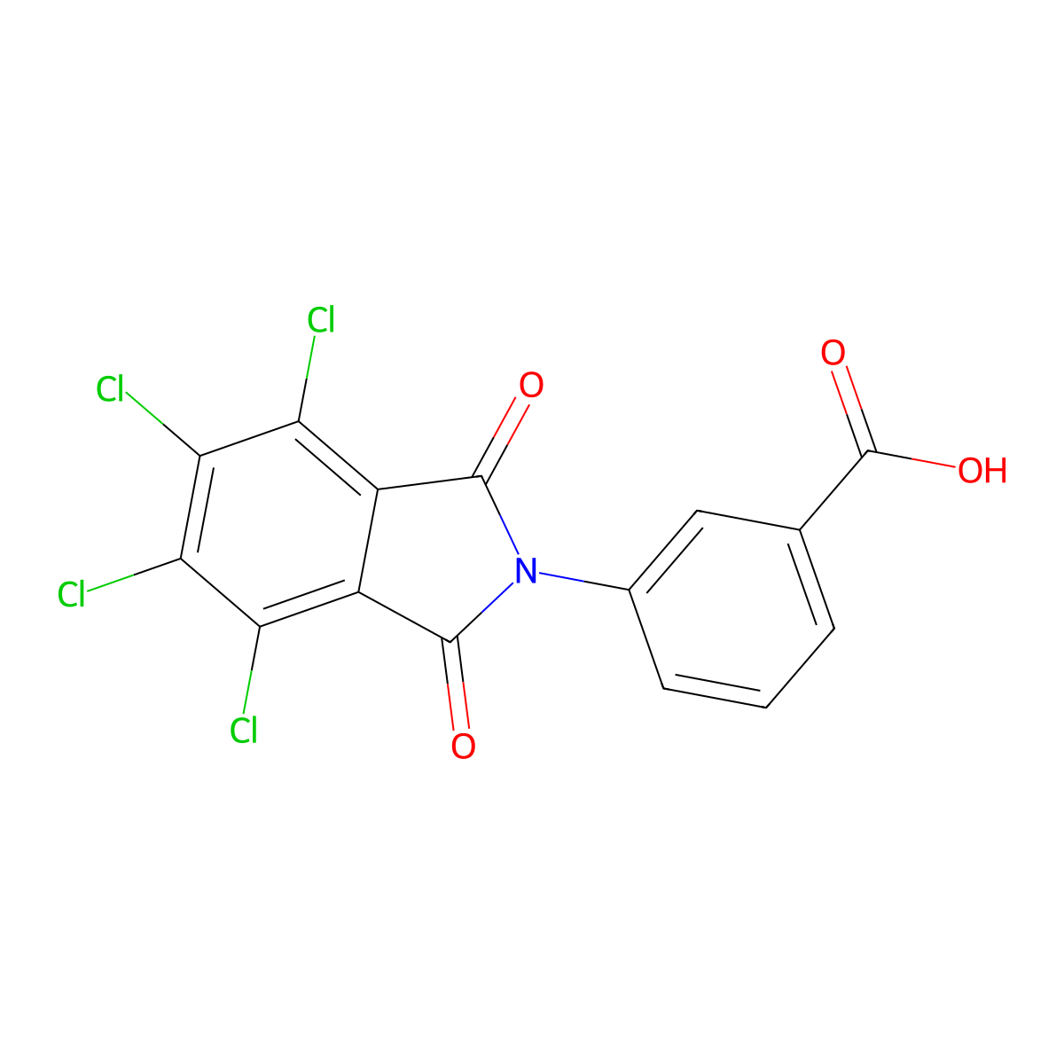3-(4,5,6,7-tetrachloro-1,3-dioxo-1,3-dihydro-2H-isoindol-2-yl)benzoic acid molecular structure, CAS 351998-37-3