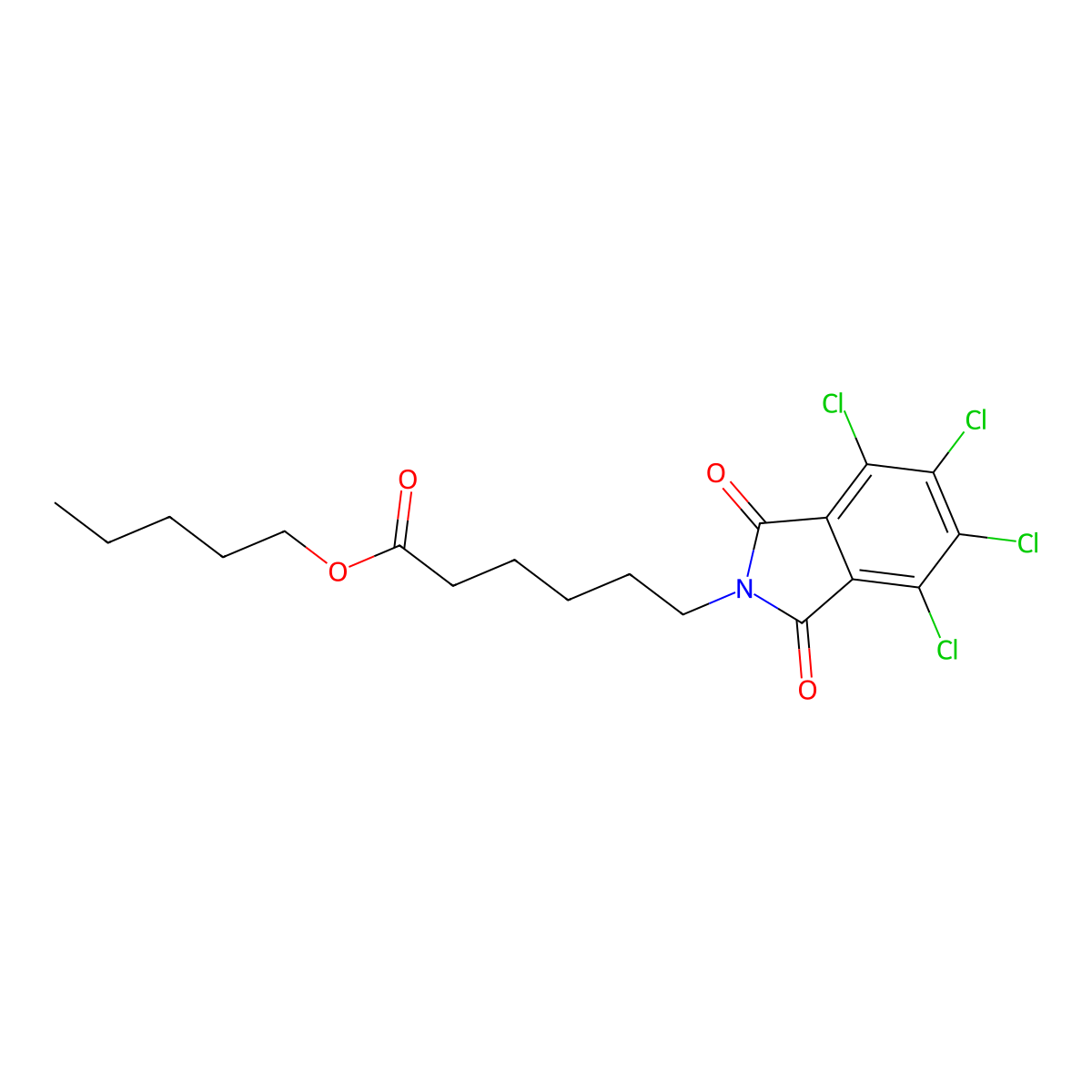 pentyl 6-(4,5,6,7-tetrachloro-1,3-dioxo-1,3-dihydro-2H-isoindol-2-yl)hexanoate molecular structure, CAS 351998-43-1