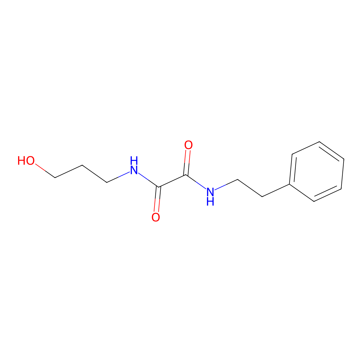 N-(3-hydroxypropyl)-N'-(2-phenylethyl)ethanediamide molecular structure, CAS 351998-48-6