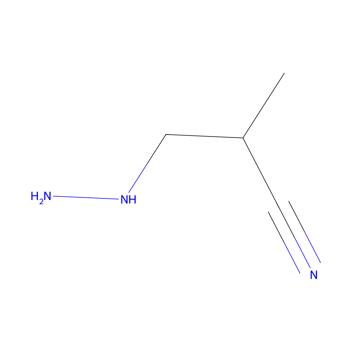 3-Hydrazinyl-2-methylpropanenitrile molecular structure, CAS 352-16-9