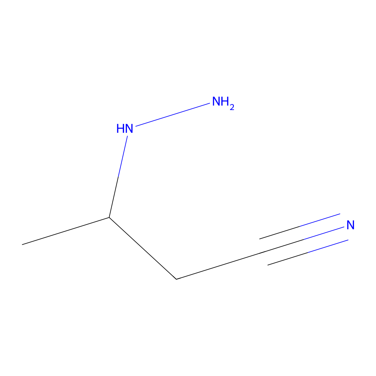 3-Hydrazinylbutanenitrile molecular structure, CAS 352-18-1