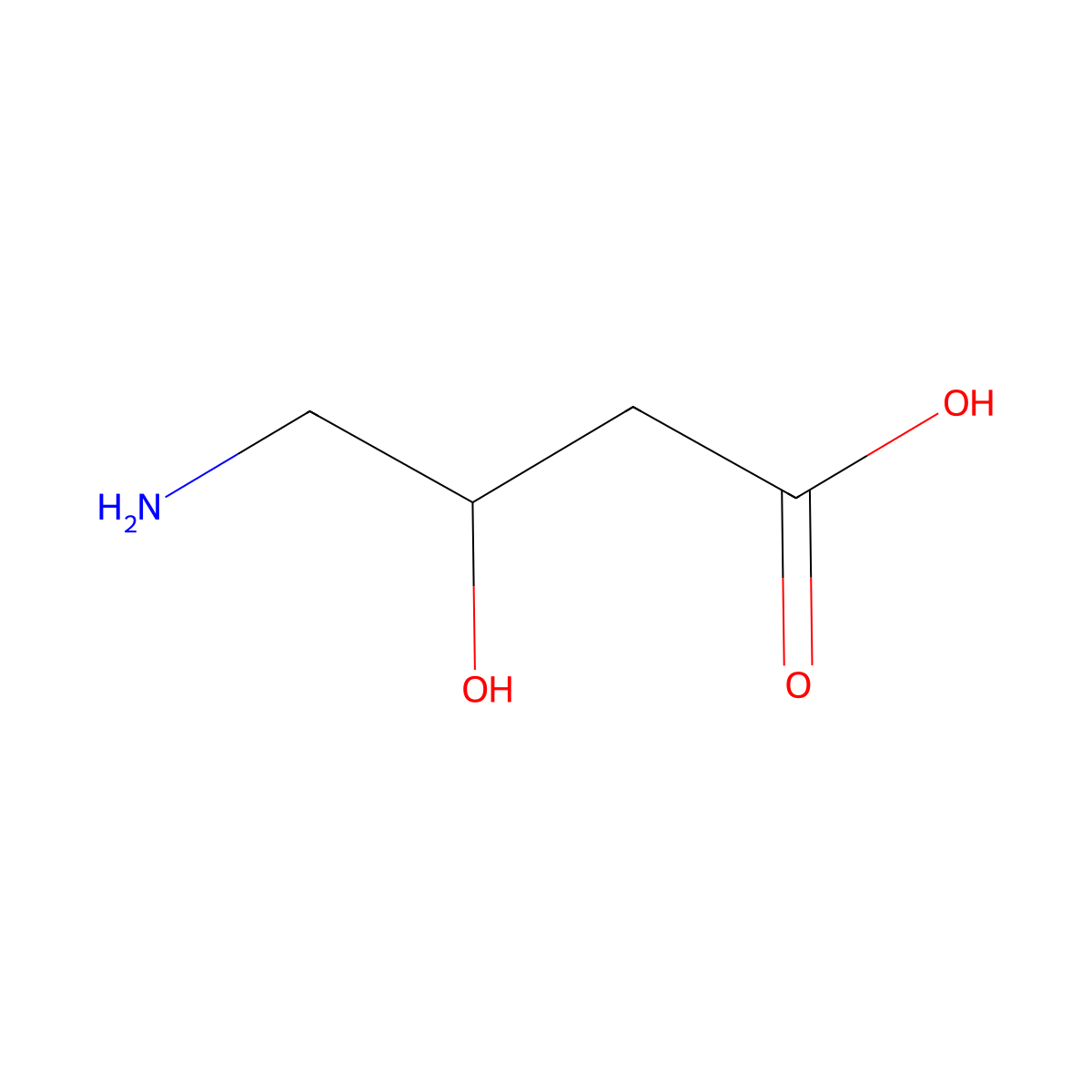 4-Amino-3-hydroxybutanoic acid molecular structure, CAS 352-21-6