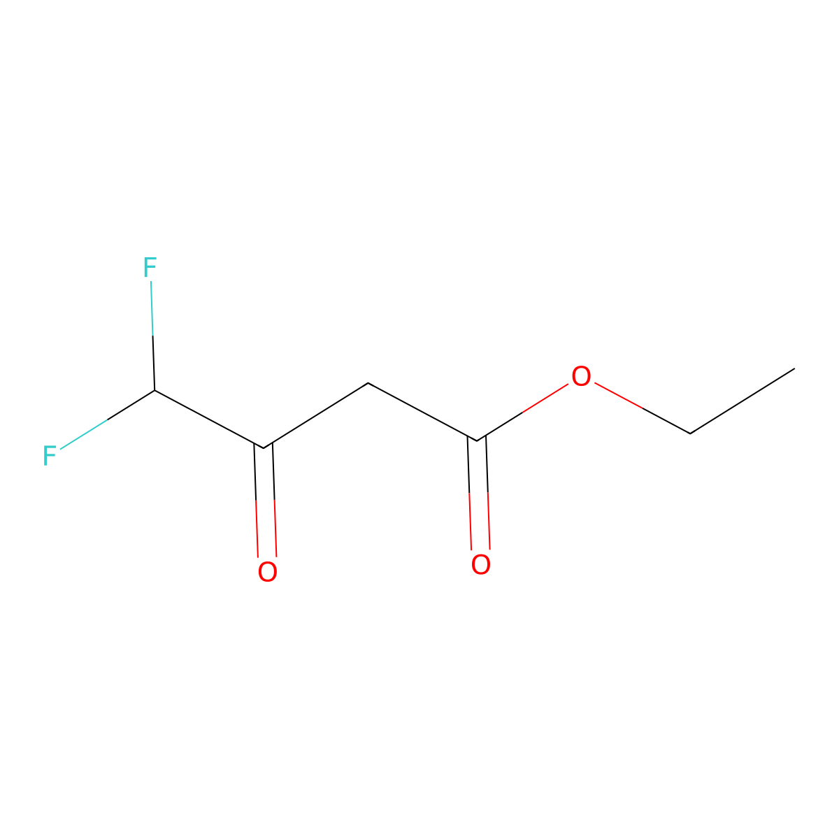 Butanoic acid, 4,4-difluoro-3-oxo-, ethyl ester molecular structure, CAS 352-24-9