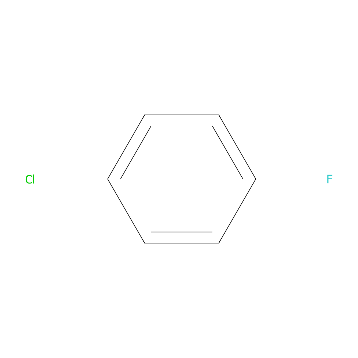Benzene, 1-chloro-4-fluoro- molecular structure, CAS 352-33-0