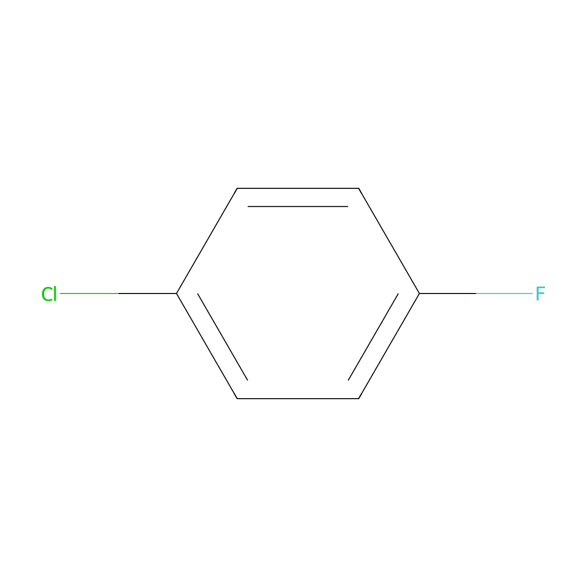 Benzene, 1-chloro-4-fluoro- molecular structure, CAS 352-33-0