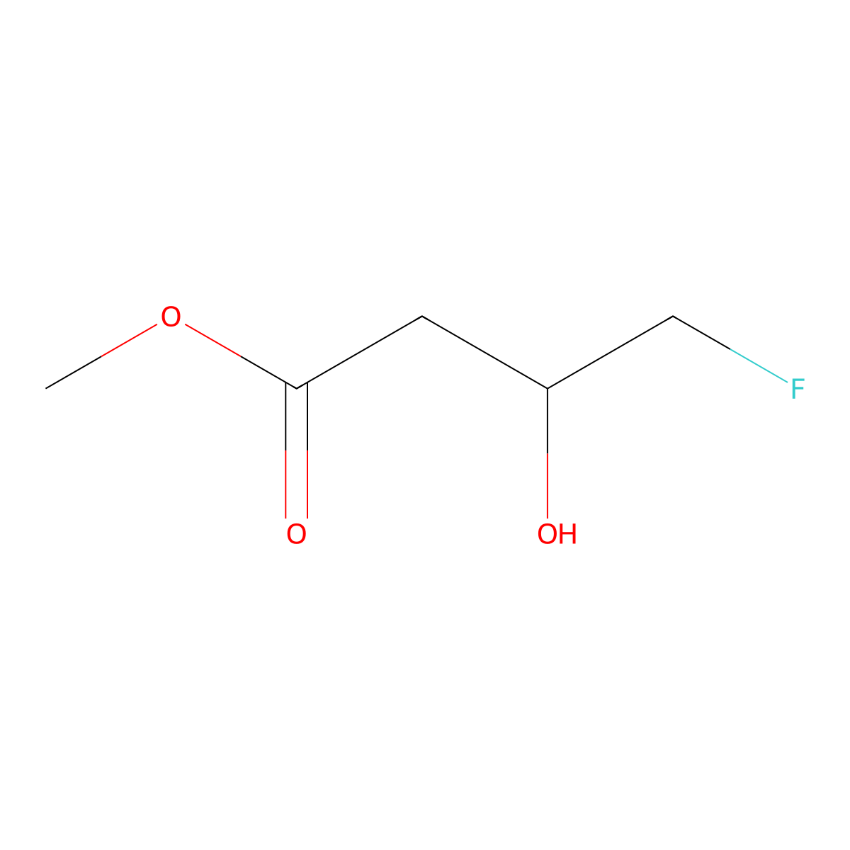 Methyl 4-fluoro-3-hydroxybutanoate molecular structure, CAS 352-76-1