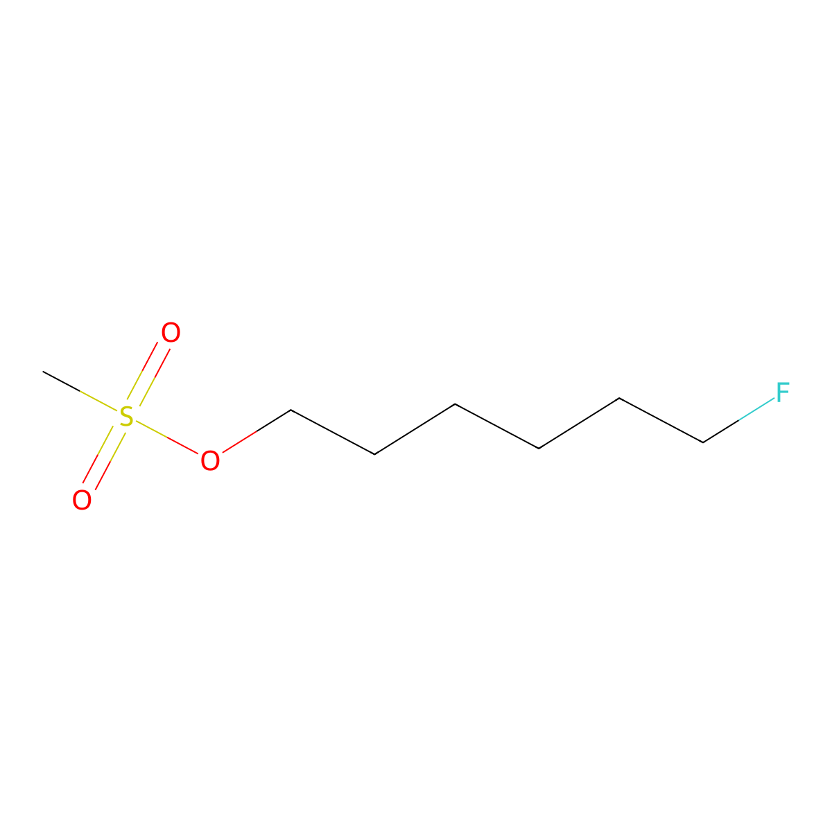 Methanesulfonic acid, 6-fluorohexyl ester molecular structure, CAS 352-95-4