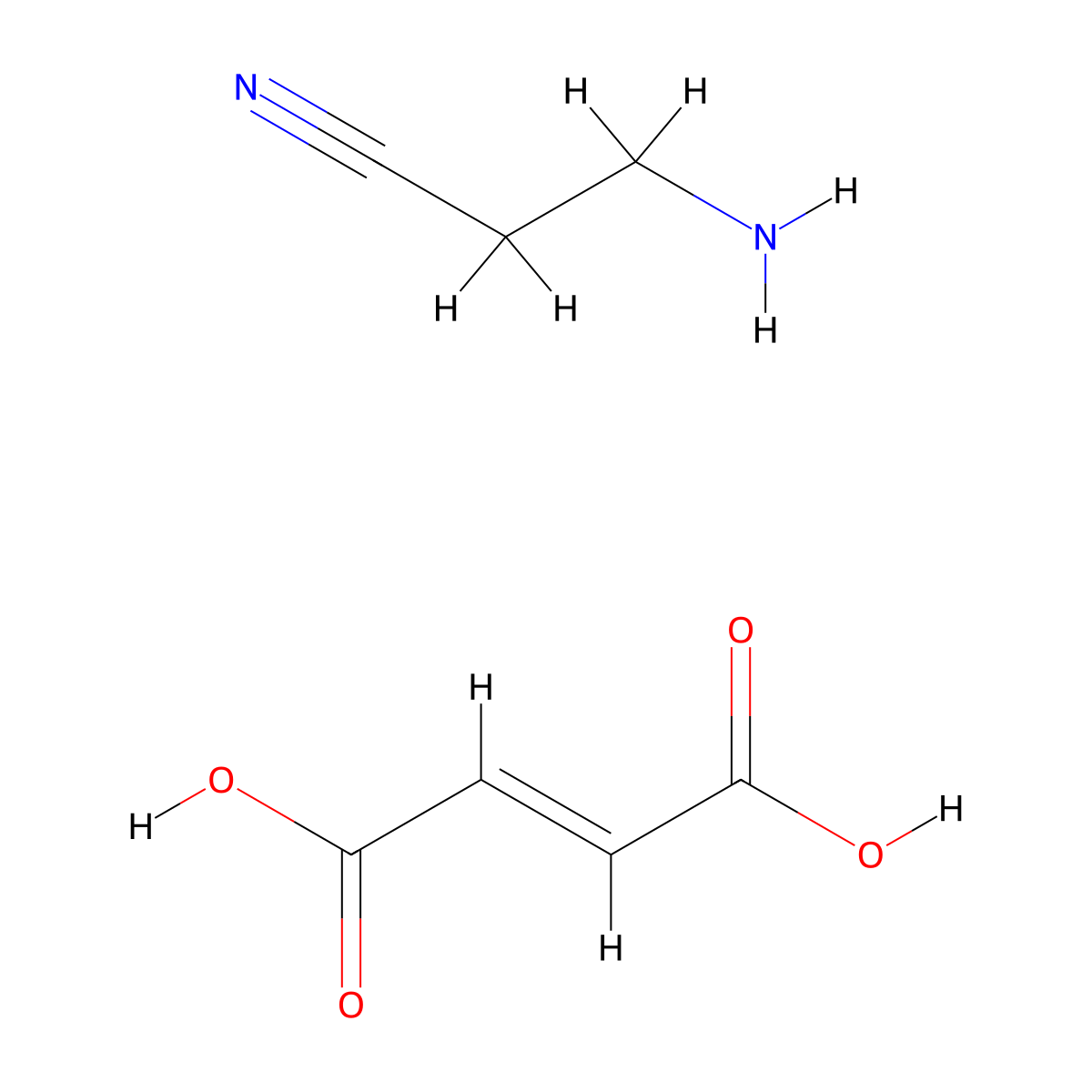 Propanenitrile, 3-amino-, (2E)-2-butenedioate (1:1) molecular structure, CAS 352-96-5