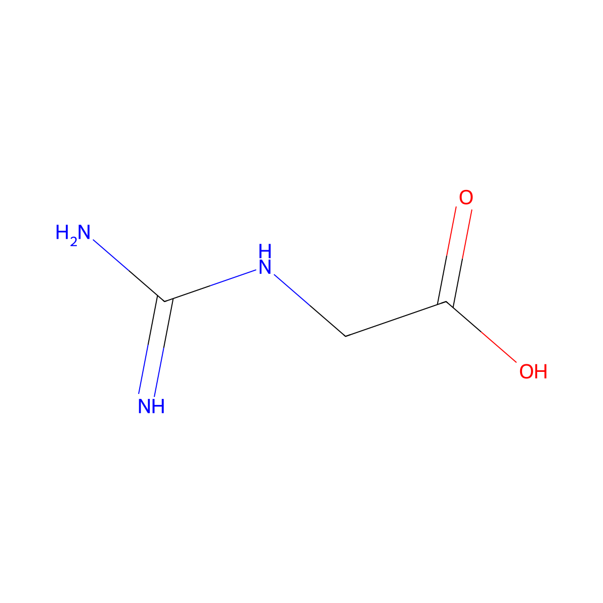 Guanidinoacetic Acid molecular structure, CAS 352-97-6