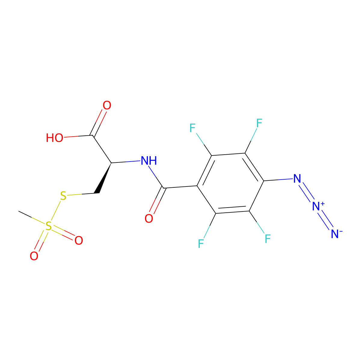 4-Azido-2,3,5,6-tetrafluorobenzamido-L-cysteine Methanethiosulfonate molecular structure, CAS 352000-06-7