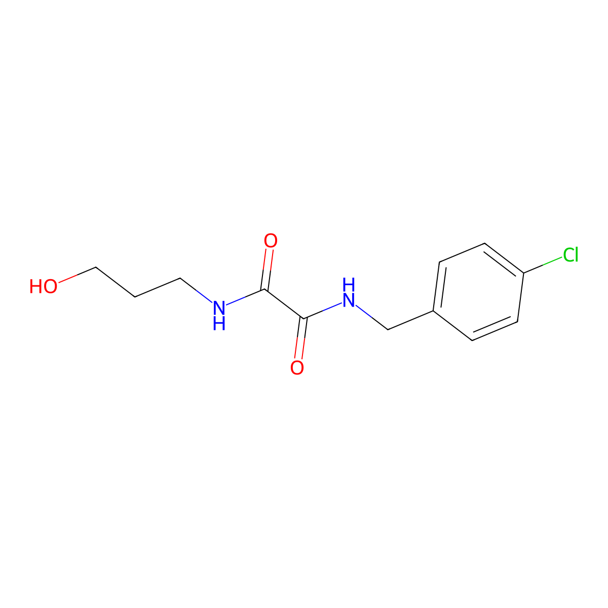 N1-(4-chlorobenzyl)-N2-(3-hydroxypropyl)oxalamide molecular structure, CAS 352004-99-0