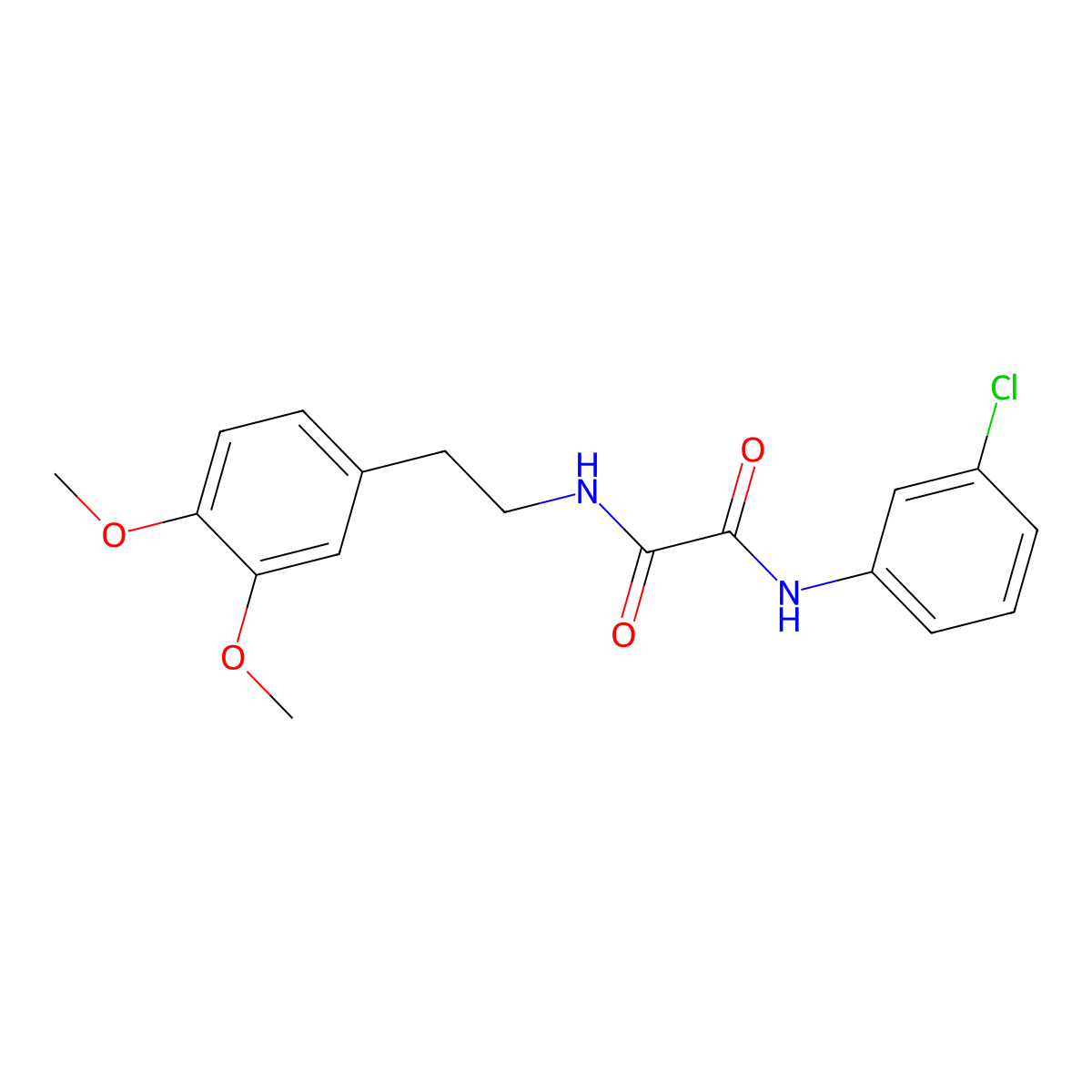 N'-(3-chlorophenyl)-N-[2-(3,4-dimethoxyphenyl)ethyl]oxamide molecular structure, CAS 352005-05-1