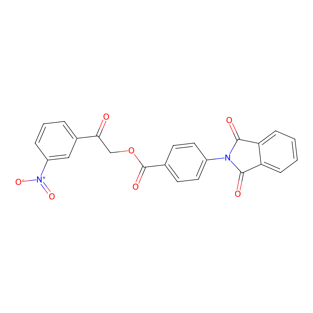 2-(3-nitrophenyl)-2-oxoethyl 4-(1,3-dioxo-1,3-dihydro-2H-isoindol-2-yl)benzoate molecular structure, CAS 352005-21-1