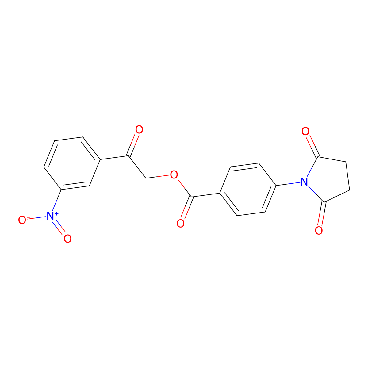 2-(3-Nitrophenyl)-2-oxoethyl 4-(2,5-dioxopyrrolidin-1-yl)benzoate molecular structure, CAS 352005-27-7