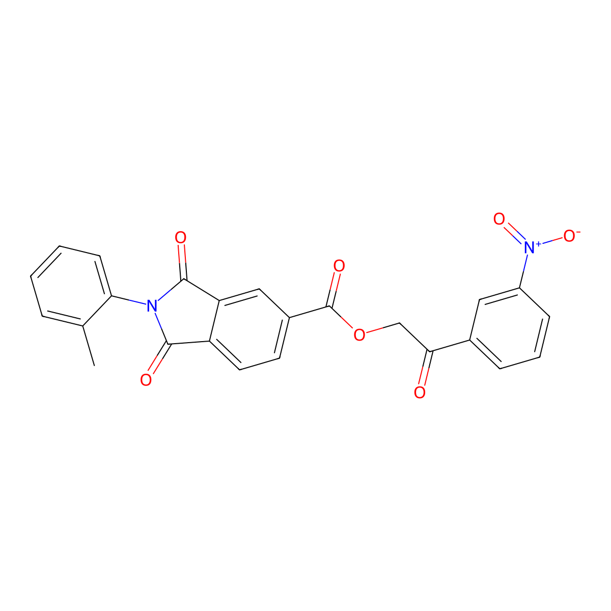 [2-(3-Nitrophenyl)-2-oxoethyl] 2-(2-methylphenyl)-1,3-dioxoisoindole-5-carboxylate molecular structure, CAS 352005-36-8