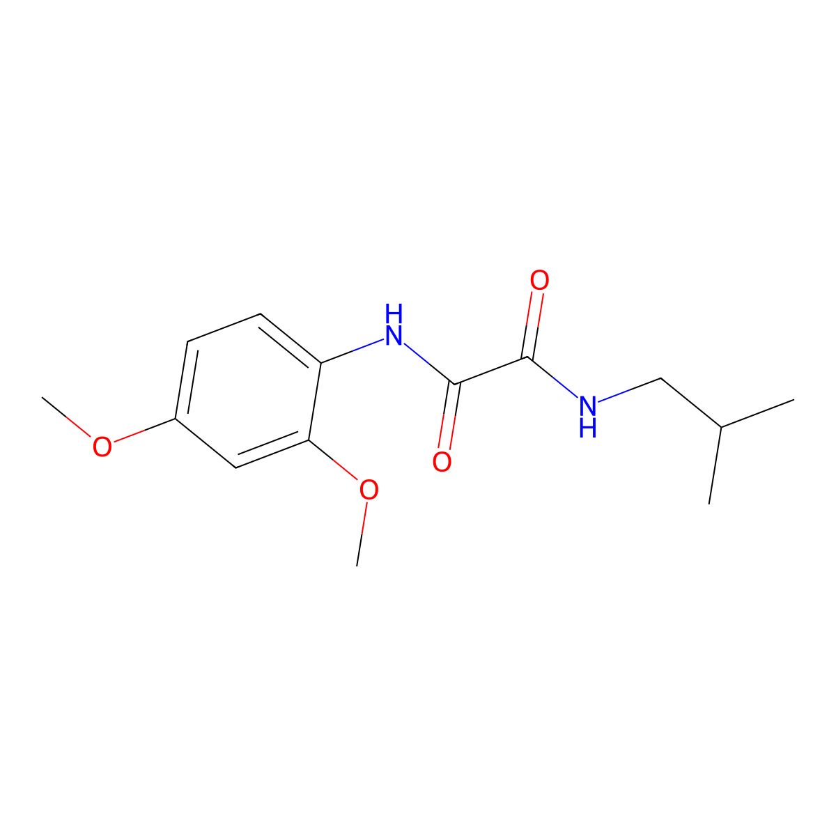 N'-(2,4-dimethoxyphenyl)-N-(2-methylpropyl)oxamide molecular structure, CAS 352011-53-1