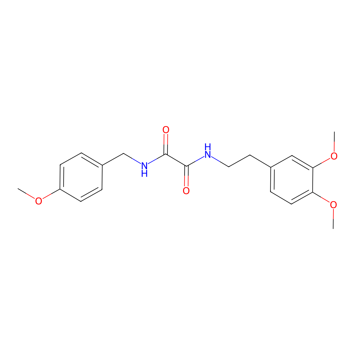 N-[2-(3,4-dimethoxyphenyl)ethyl]-N'-[(4-methoxyphenyl)methyl]oxamide molecular structure, CAS 352013-03-7