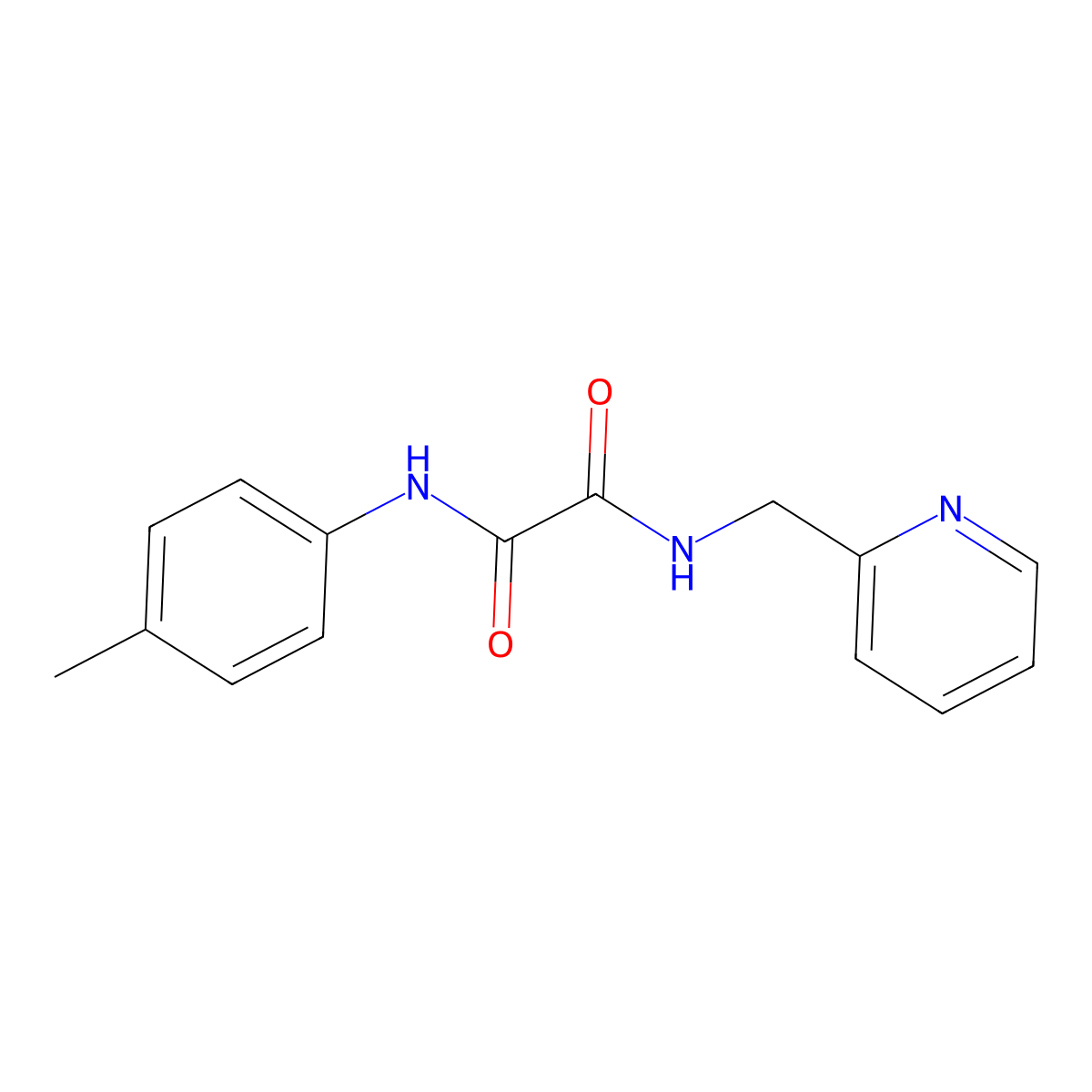 N'-(4-methylphenyl)-N-(pyridin-2-ylmethyl)oxamide molecular structure, CAS 352013-07-1