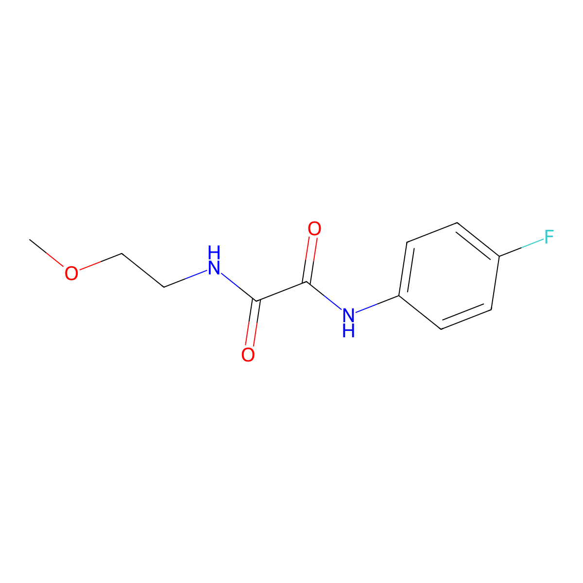 N1-(4-fluorophenyl)-N2-(2-methoxyethyl)oxalamide molecular structure, CAS 352013-10-6
