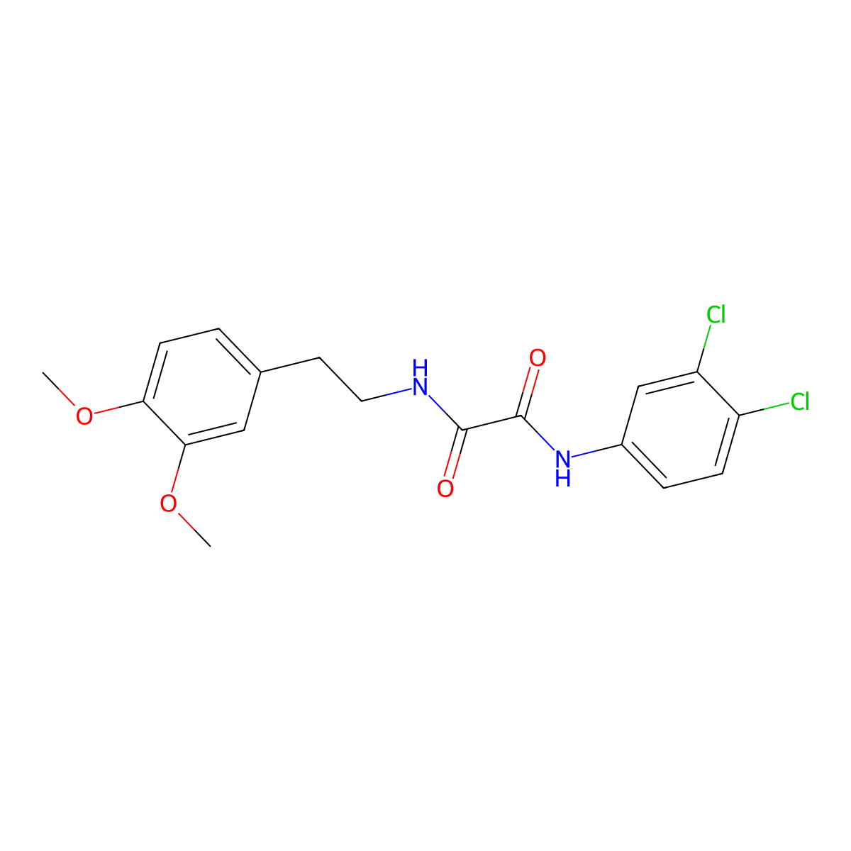 N-(3,4-dichlorophenyl)-N'-[2-(3,4-dimethoxyphenyl)ethyl]ethanediamide molecular structure, CAS 352013-15-1