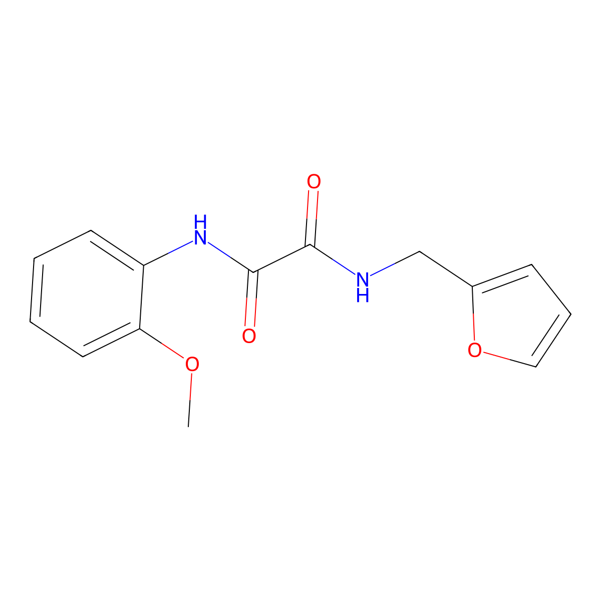 N-(furan-2-ylmethyl)-N'-(2-methoxyphenyl)oxamide molecular structure, CAS 352013-19-5