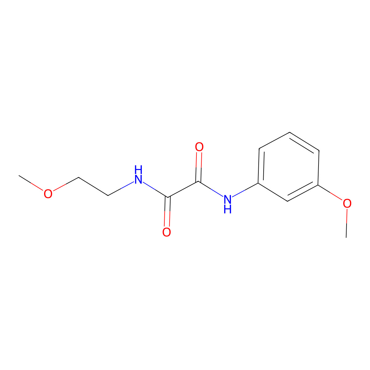 N-(2-methoxyethyl)-N'-(3-methoxyphenyl)oxamide molecular structure, CAS 352013-20-8
