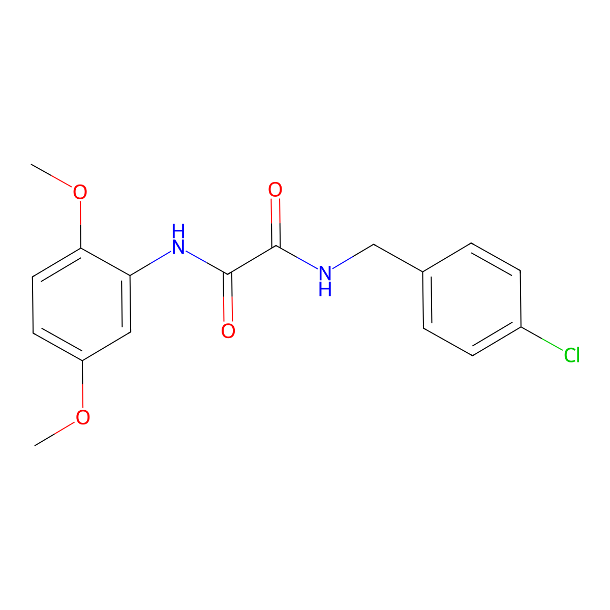 N-(4-chlorobenzyl)-N'-(2,5-dimethoxyphenyl)ethanediamide molecular structure, CAS 352013-29-7