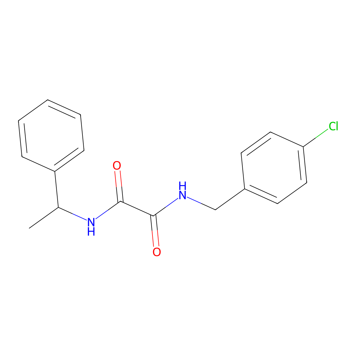 N-[(4-chlorophenyl)methyl]-N'-(1-phenylethyl)oxamide molecular structure, CAS 352013-65-1