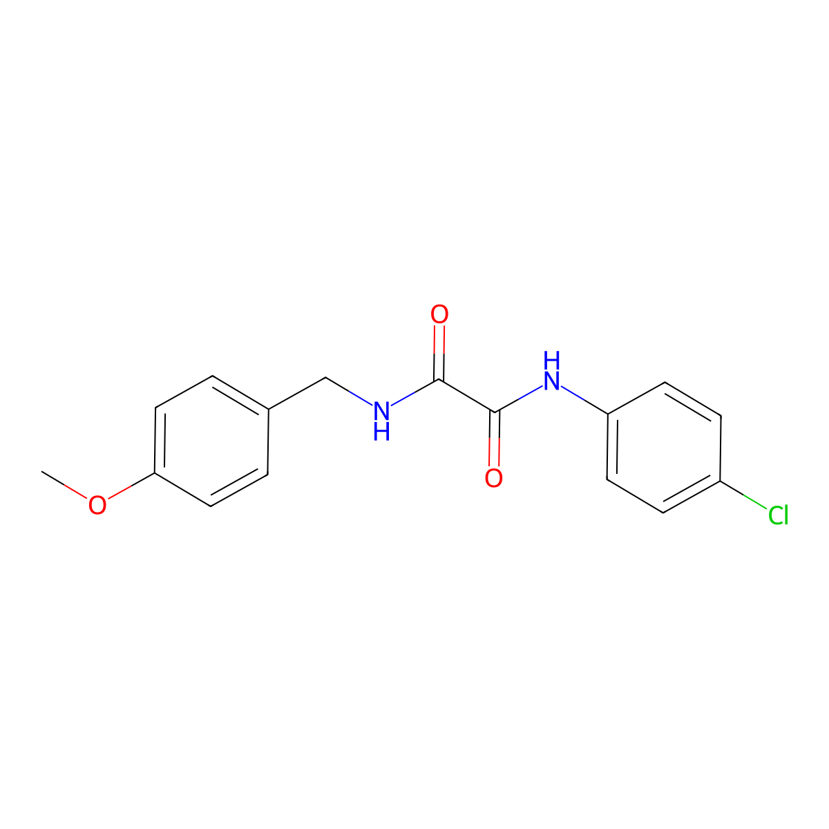 N-(4-chlorophenyl)-N'-(4-methoxybenzyl)ethanediamide molecular structure, CAS 352014-01-8