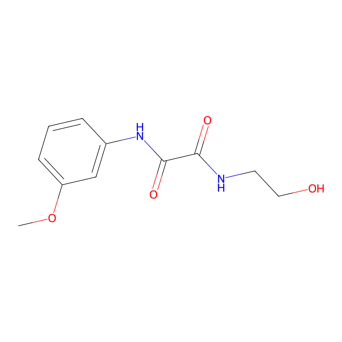 N-(2-hydroxyethyl)-N'-(3-methoxyphenyl)oxamide molecular structure, CAS 352014-15-4