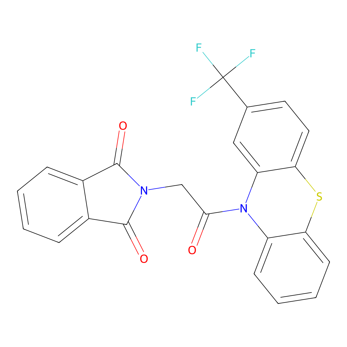 2-{2-oxo-2-[2-(trifluoromethyl)-10H-phenothiazin-10-yl]ethyl}-1H-isoindole-1,3(2H)-dione molecular structure, CAS 352016-78-5
