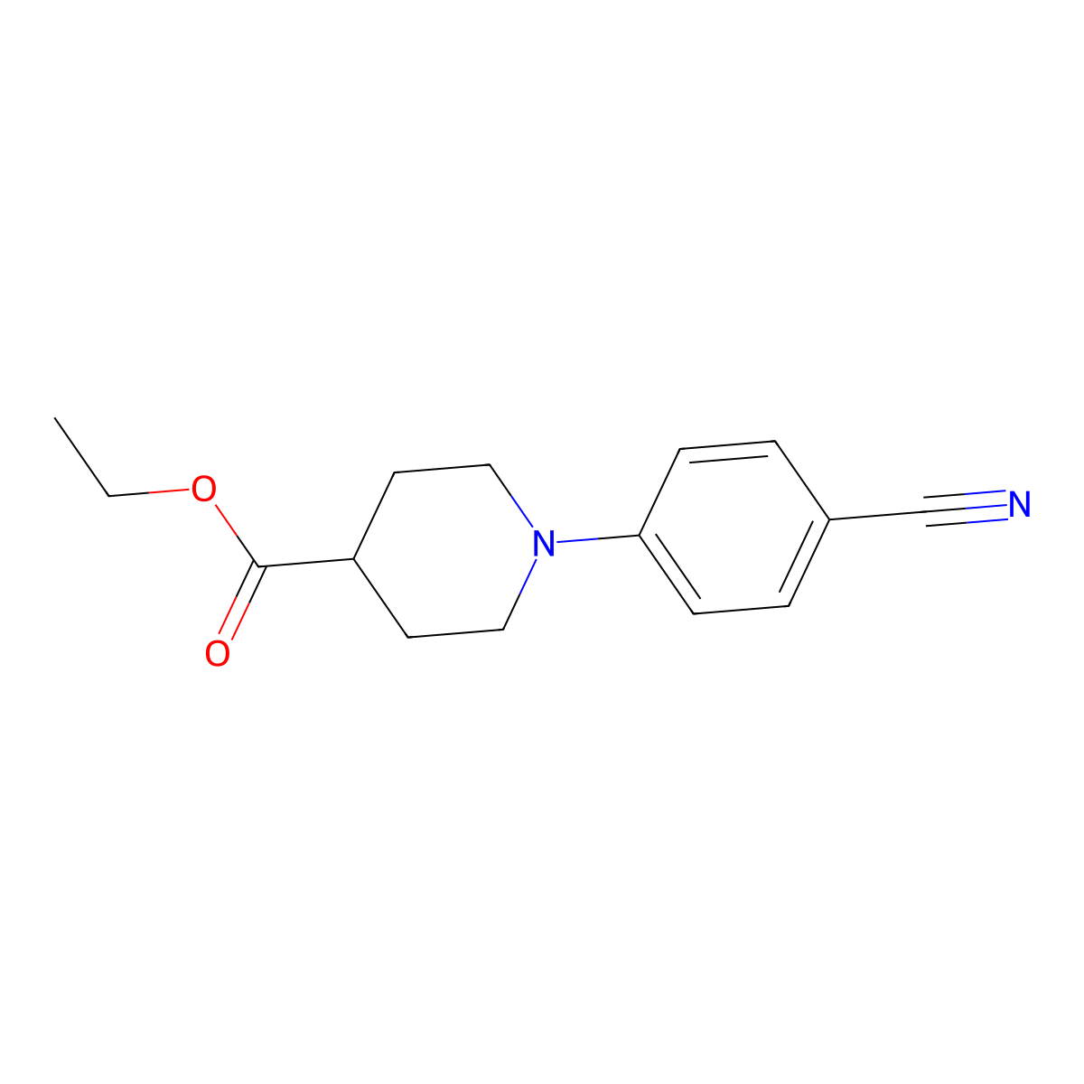 Ethyl 1-(4-cyanophenyl)piperidine-4-carboxylate molecular structure, CAS 352018-90-7