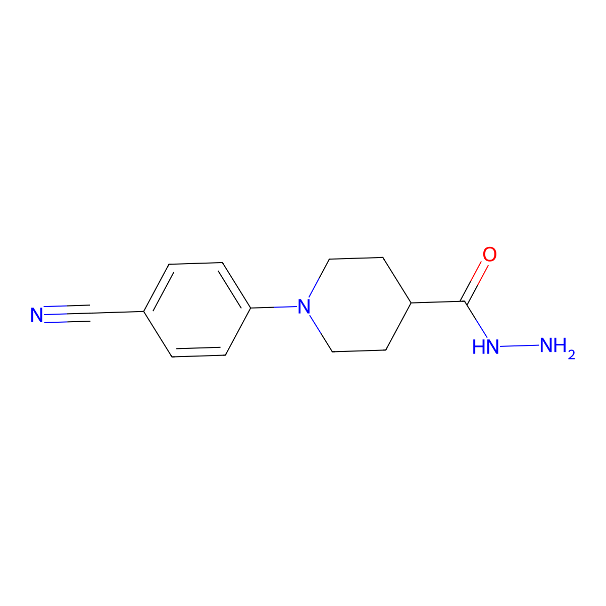 1-(4-Cyanophenyl)piperidine-4-carbohydrazide molecular structure, CAS 352018-91-8