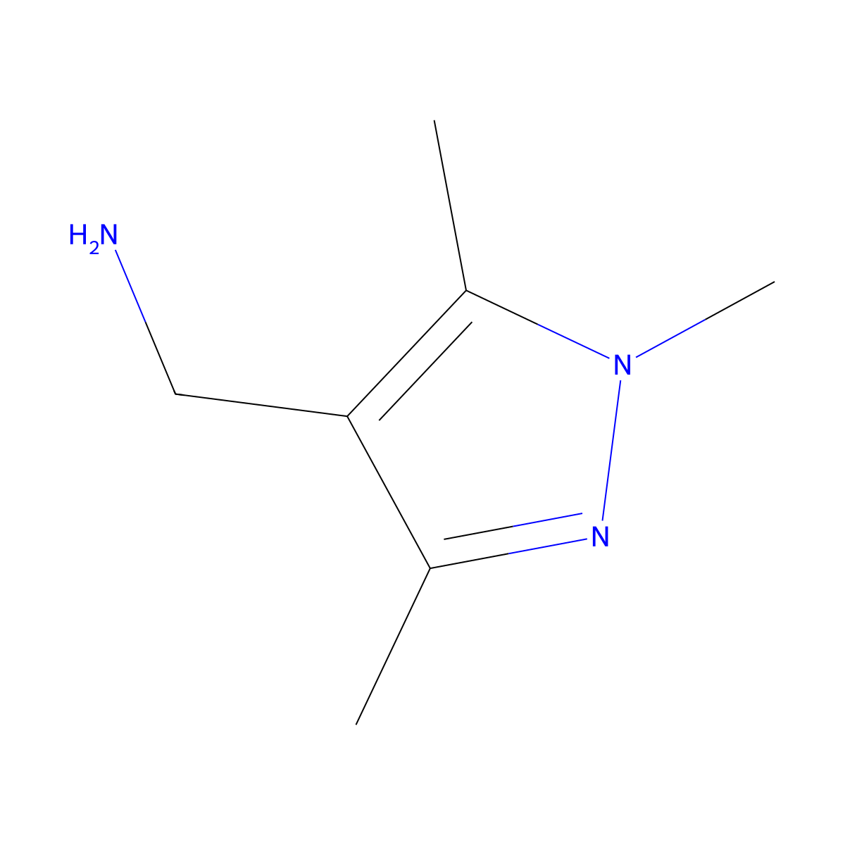 (1,3,5-trimethyl-1H-pyrazol-4-yl)methylamine molecular structure, CAS 352018-93-0