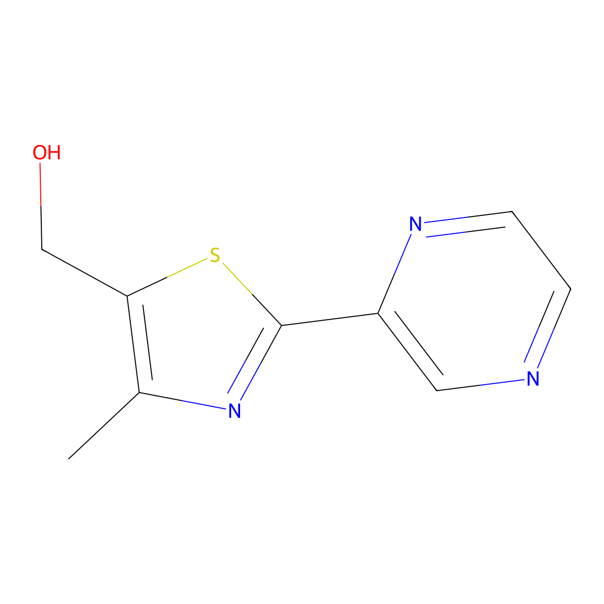 [4-Methyl-2-(2-pyrazinyl)-1,3-thiazol-5-yl]methanol molecular structure, CAS 352018-94-1