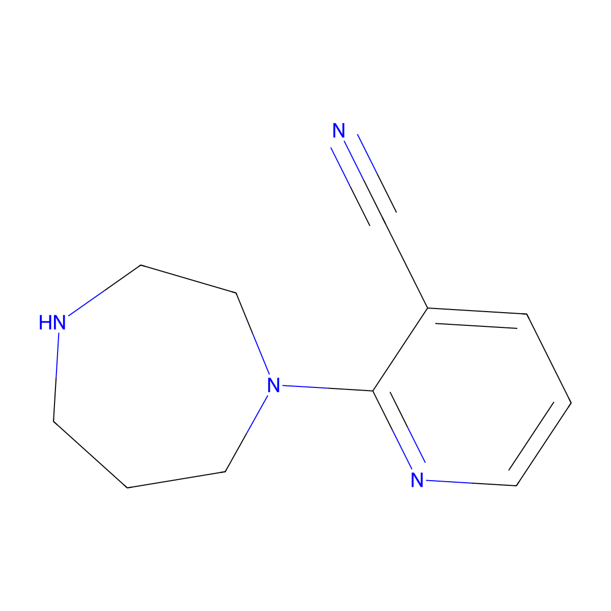 2-(1,4-Diazepan-1-yl)pyridine-3-carbonitrile molecular structure, CAS 352018-97-4