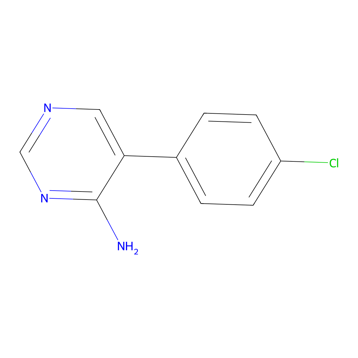 5-(4-Chlorophenyl)-4-pyrimidinamine molecular structure, CAS 35202-25-6
