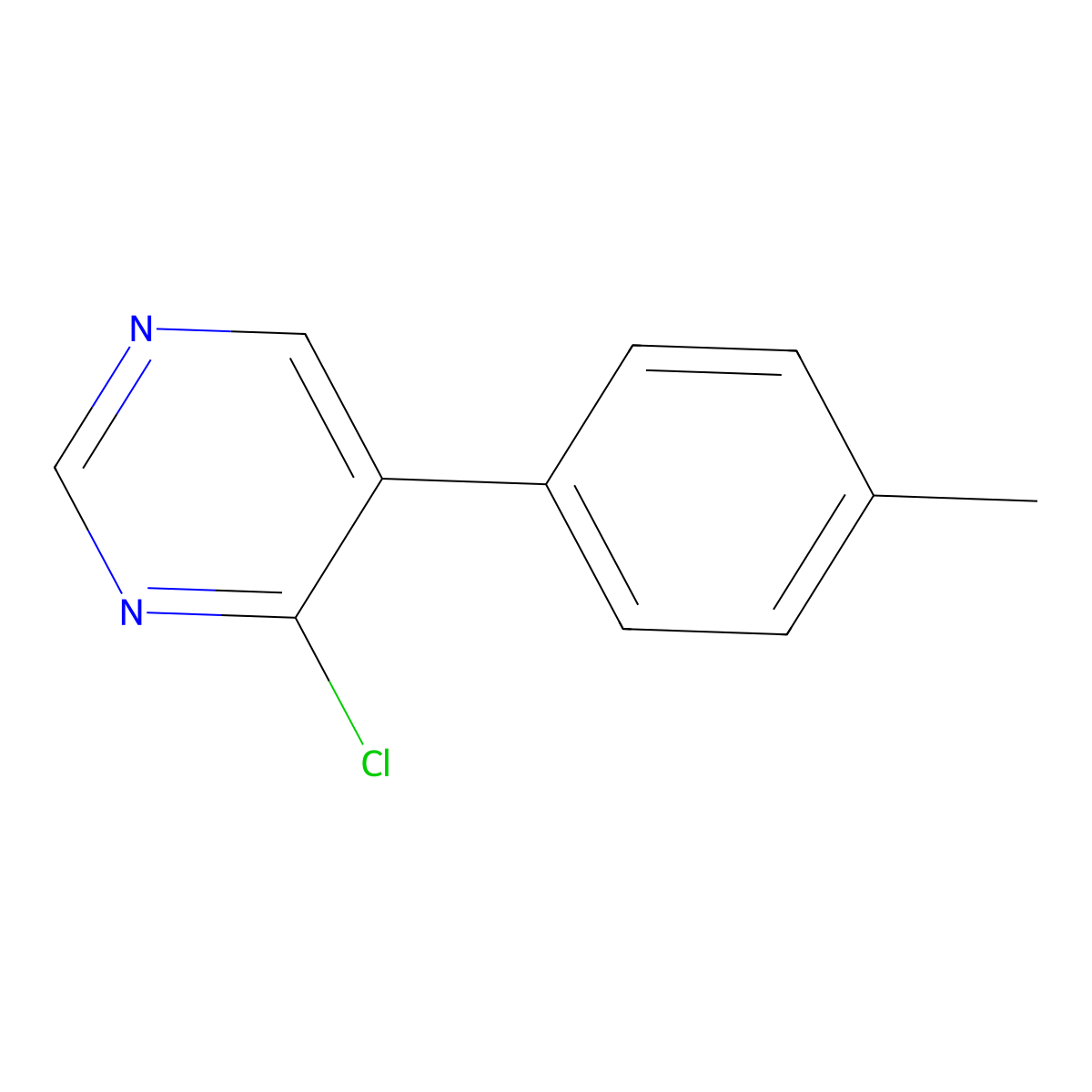 4-Chloro-5-(4-methylphenyl)pyrimidine molecular structure, CAS 35202-29-0